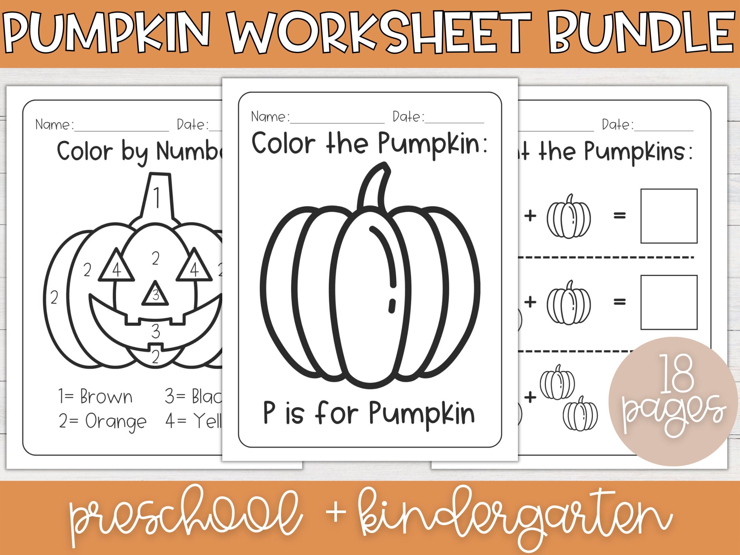 Pre k Pumpkin Theme Activities For Children Preschool365 Worksheets 