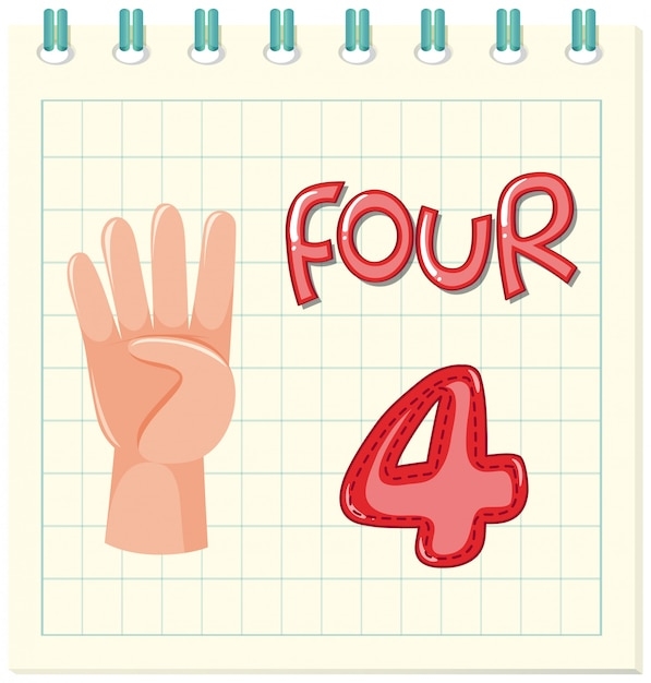 Premium Vector Count Number Four Worksheet