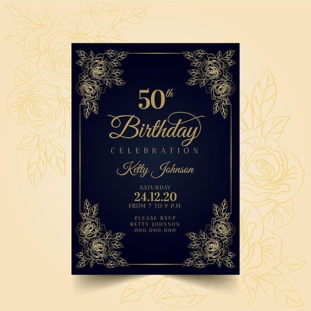 Premium Vector Elegant Birthday Invitation Template