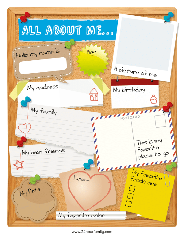 preschool all about me worksheet