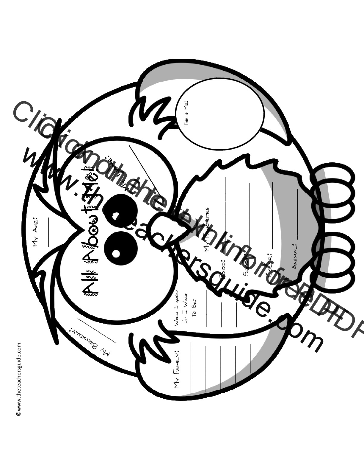 Preschool All About Me Worksheet