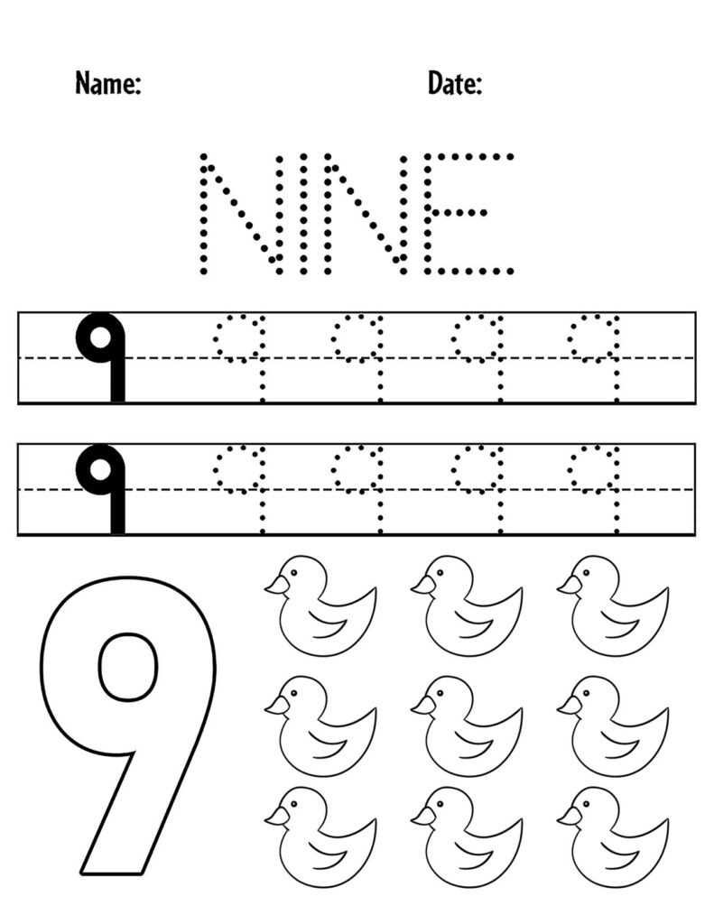 Preschool Math All About The Number 9 Worksheets 99Worksheets