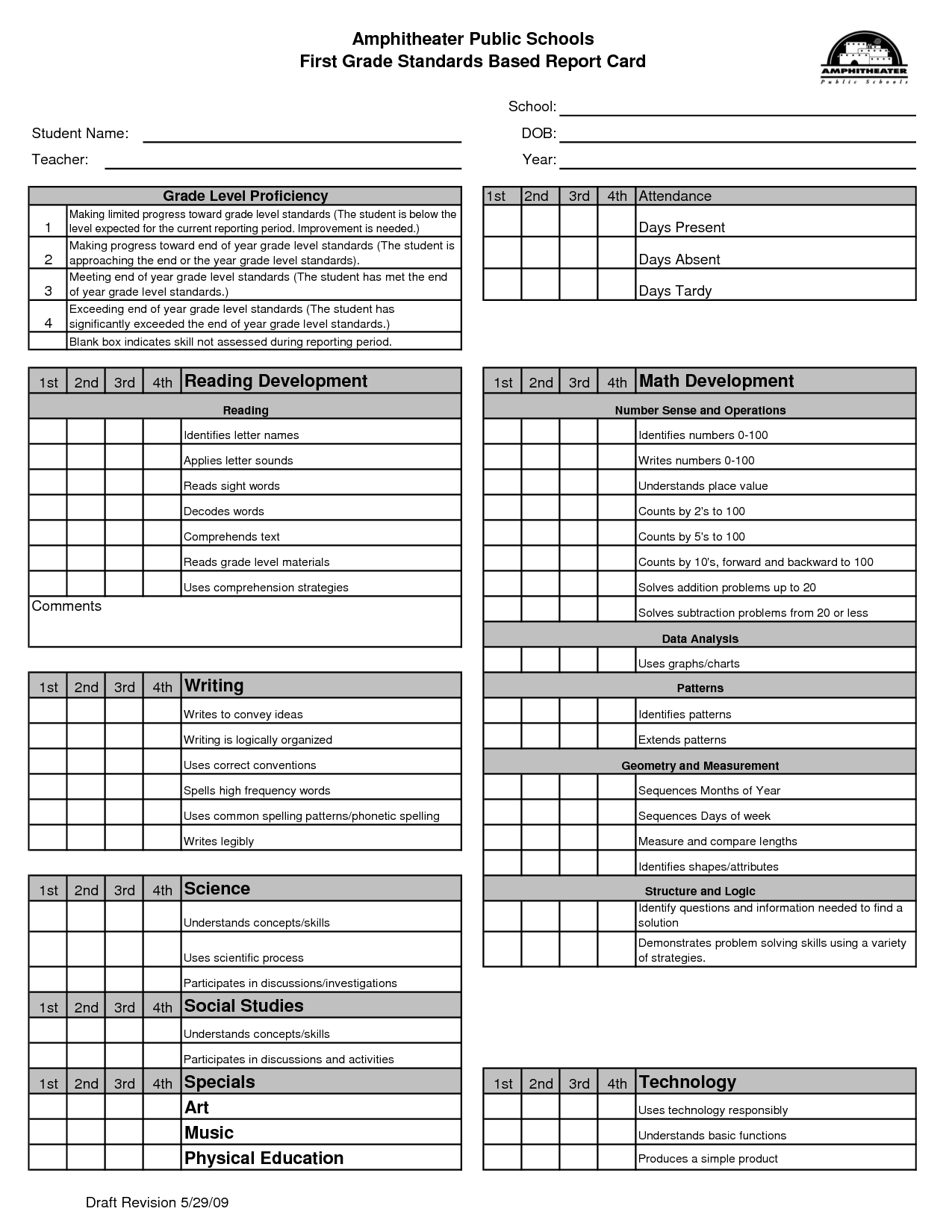 Preschool Progress Report Template Childcare Kindergarten Report 