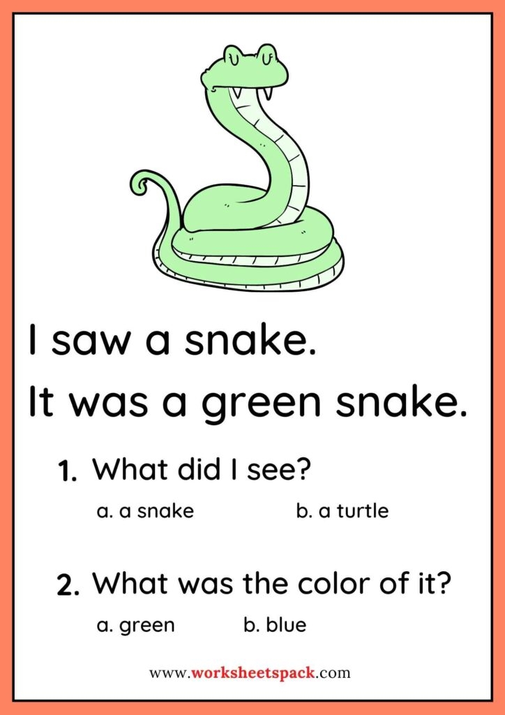 Preschool Reading Comprehension Worksheets PDF Worksheetspack 
