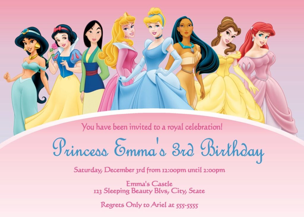 Princess Party Invitation Template Free
