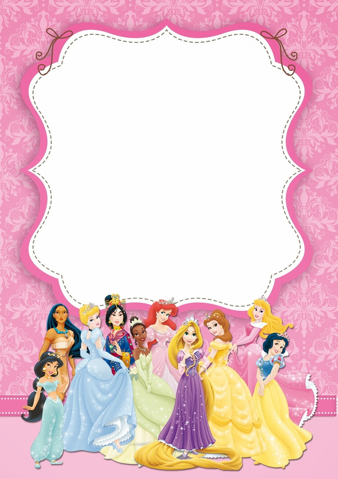 downloadable princess invitation template free