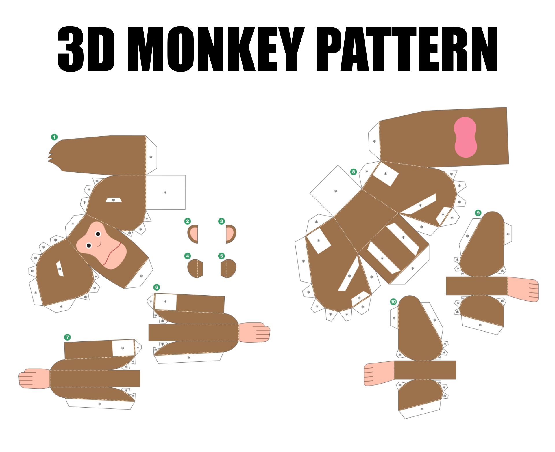 Printable 3d Paper Animals Template Printable Templates