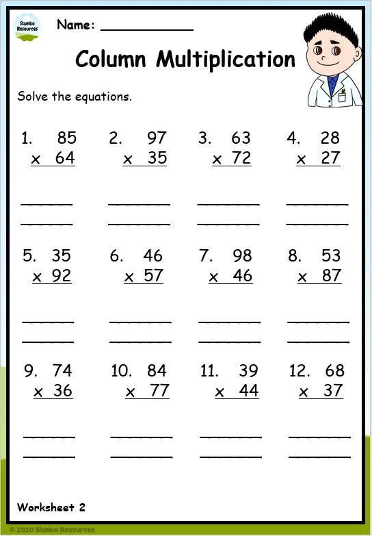 4th grade math worksheets free