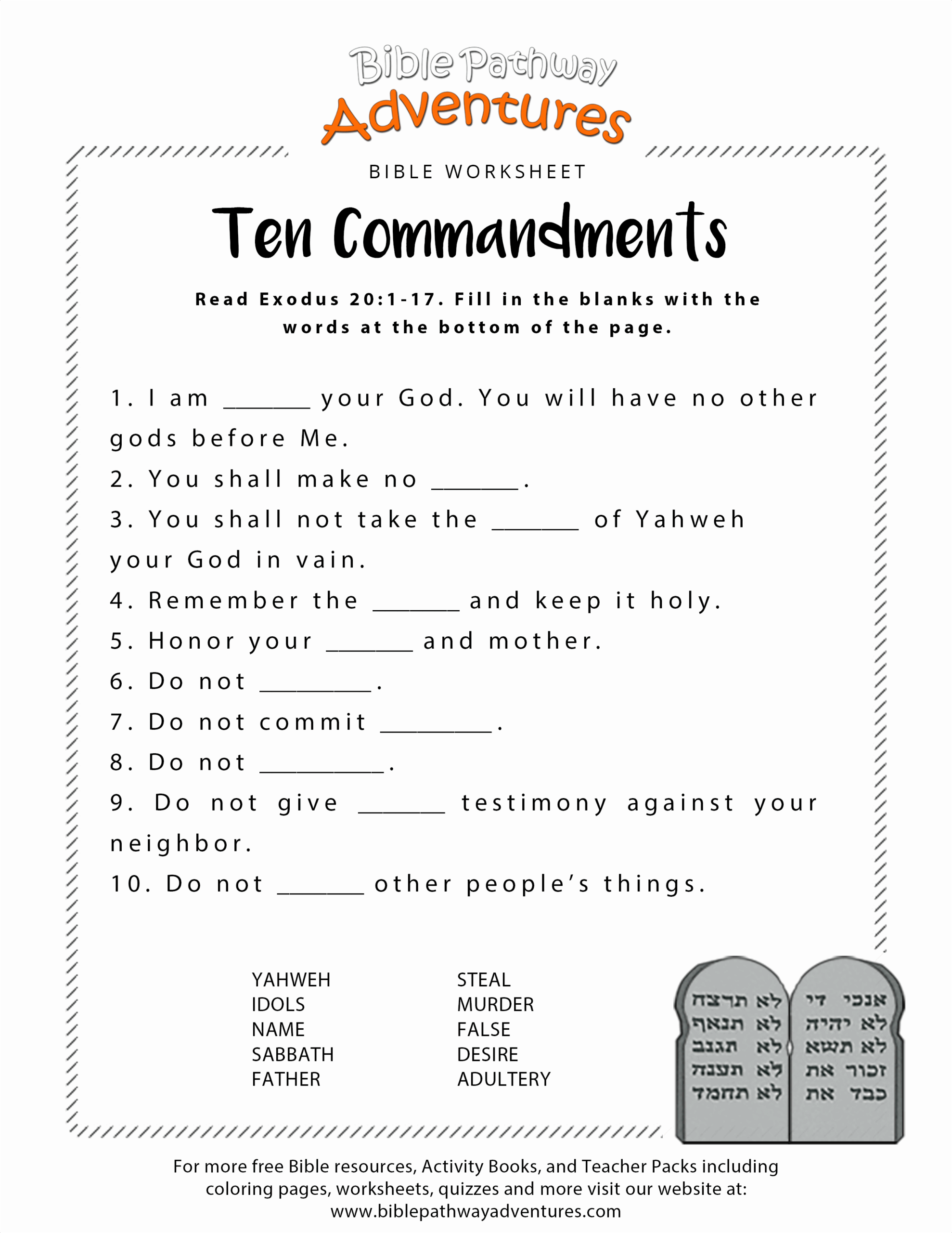 Printable Bible Study Lessons For Kids Moses And The Exodus Bible 