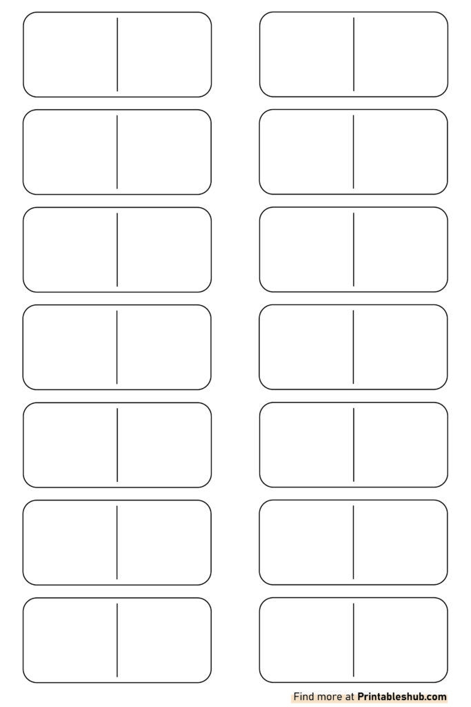 Printable Blank Domino Templates For DIY Projects And Educational Games