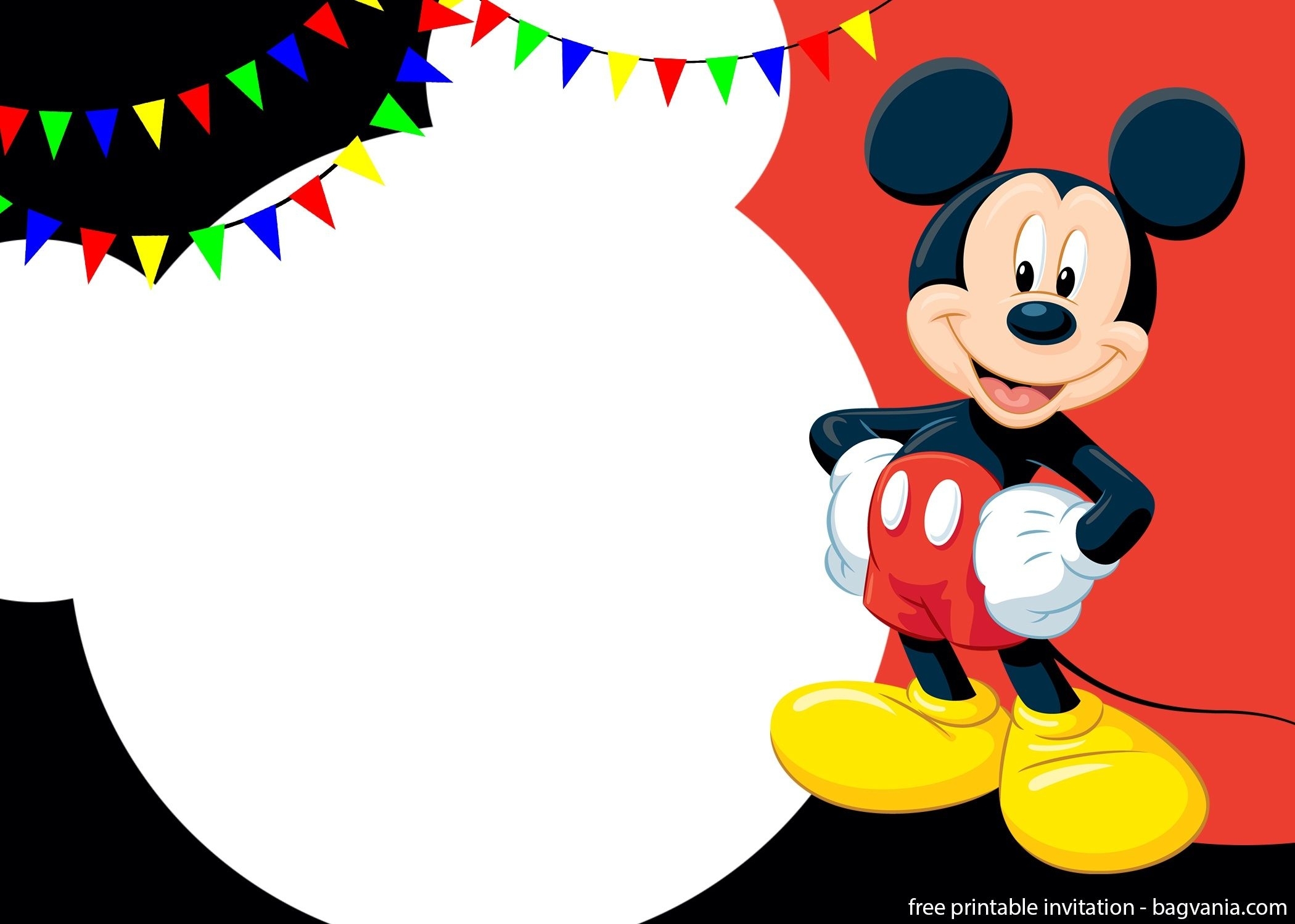 Printable Blank Mickey Mouse Invitation Template Printables Template Free