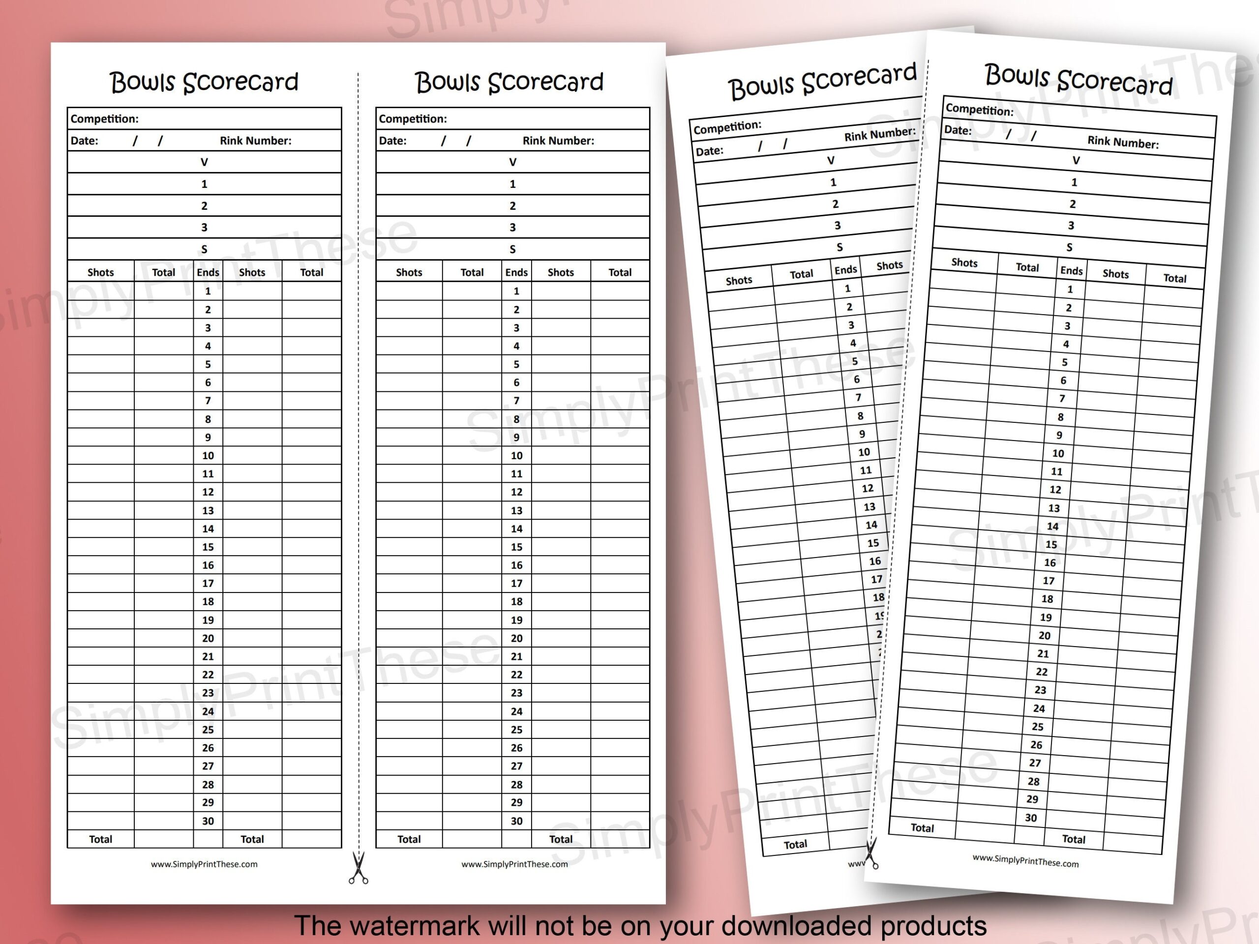 Printable Bowls Score Cards To Record Your Bowls Competitions Bowls 