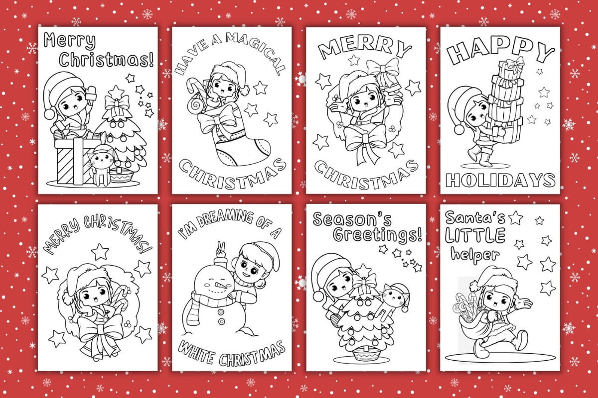 printable christmas cards to color pdf free