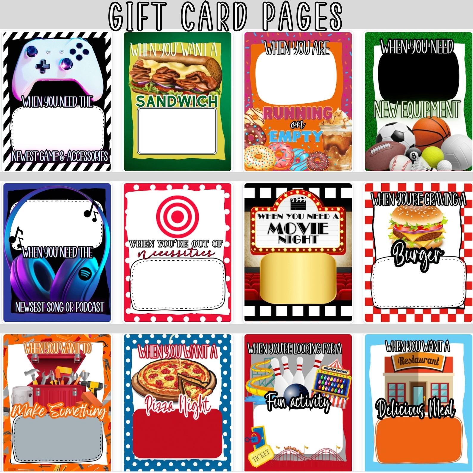 Printable Christmas Gift Card Book Christmas Gift For Kids Christmas 