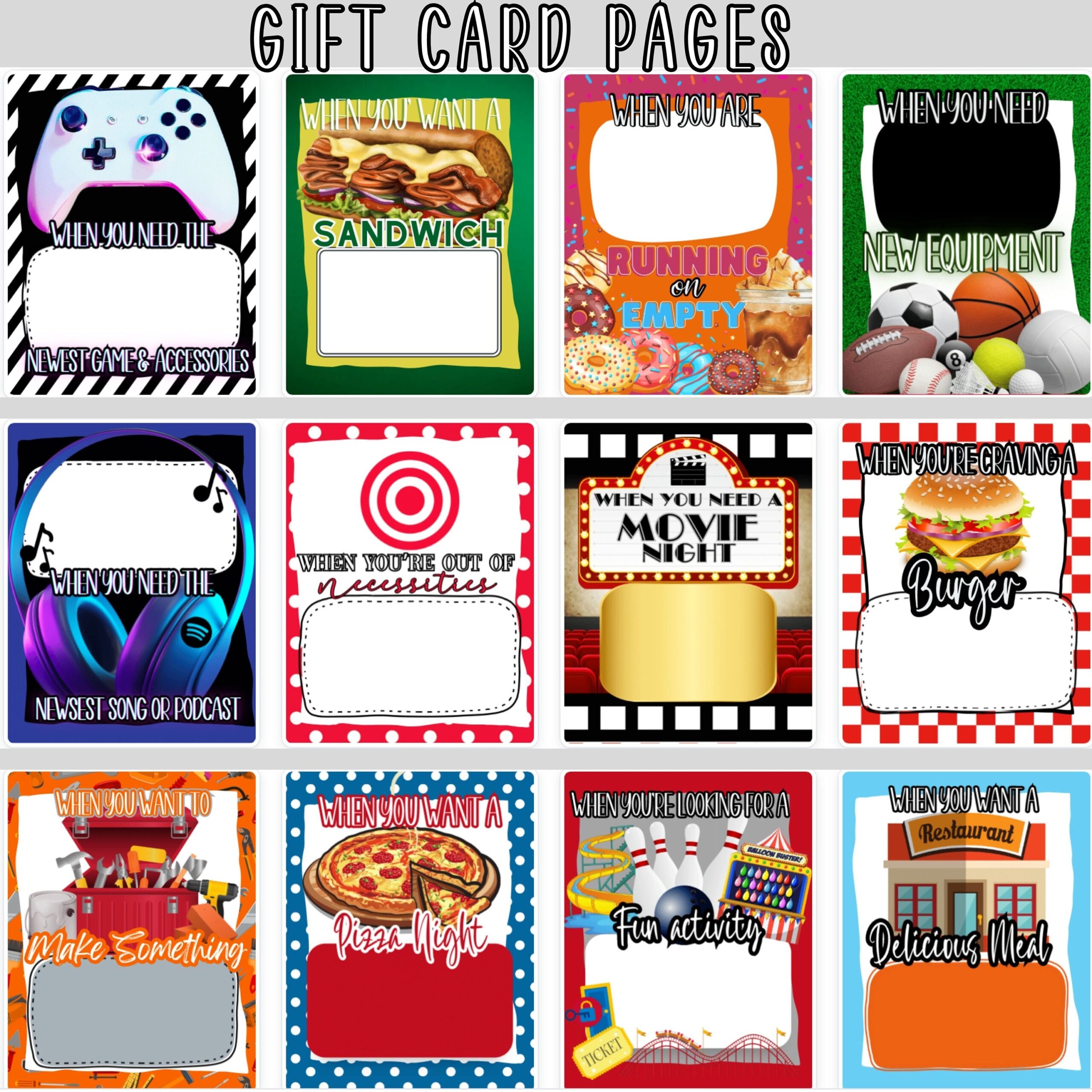 Printable Christmas Gift Card Book Christmas Gift For Kids Christmas 