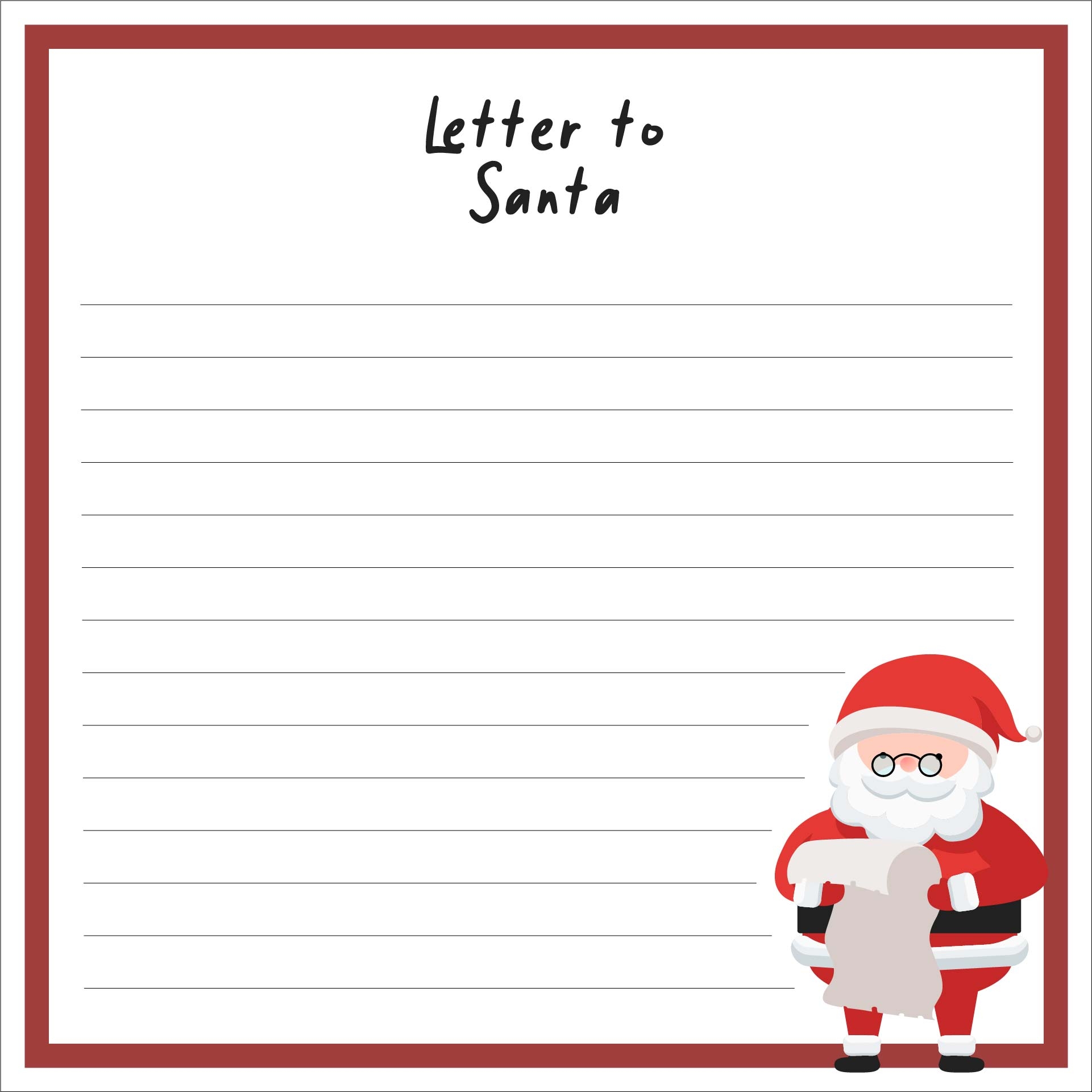 Printable Christmas Letter Templates Garrett