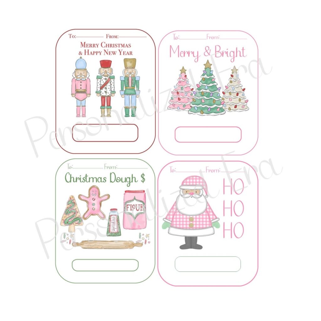 Printable Christmas Money Gift Cards Preppy Holiday Cash Cards Santa