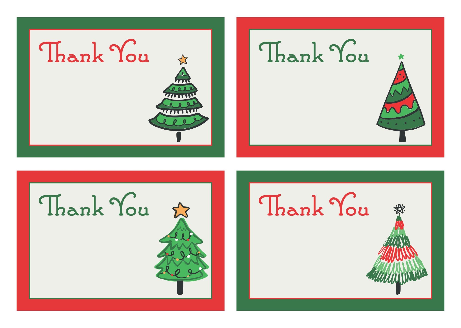 printable christmas thank you cards from teachers to students