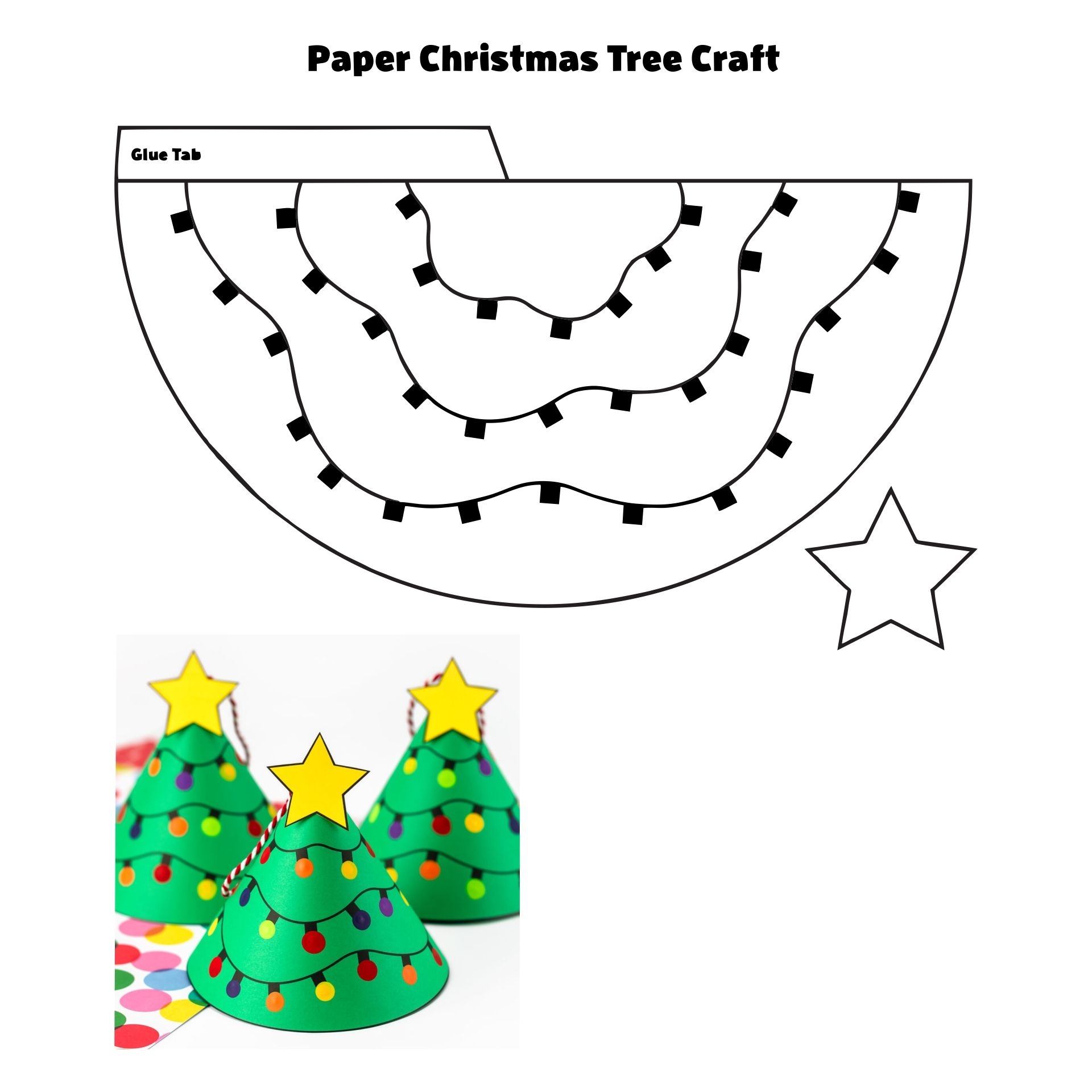 Printable Christmas Tree Craft Kindergarten Christmas Crafts 