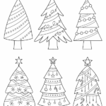 Printable Christmas Trees Coloring Page
