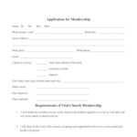Printable Church Membership Forms Printable Forms Free Online