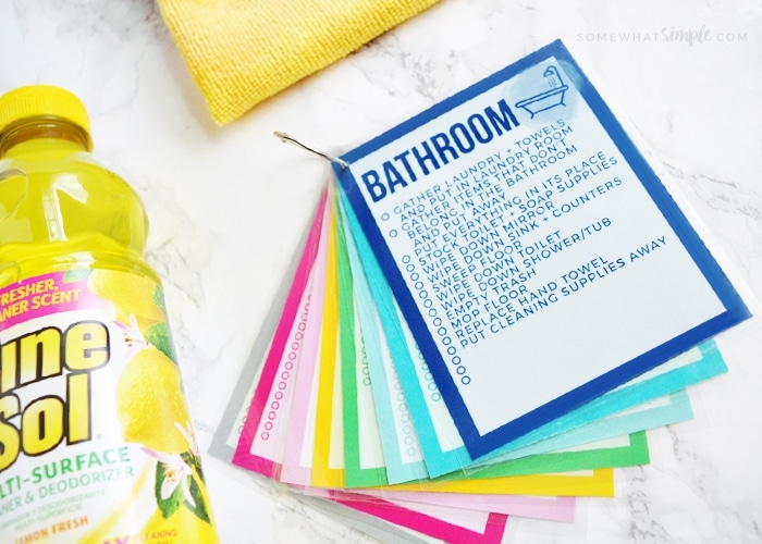 printable cleaning checklist cards