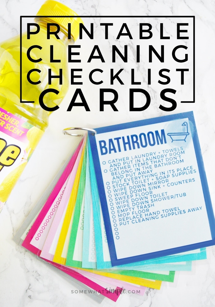 Printable Cleaning Checklist Cards