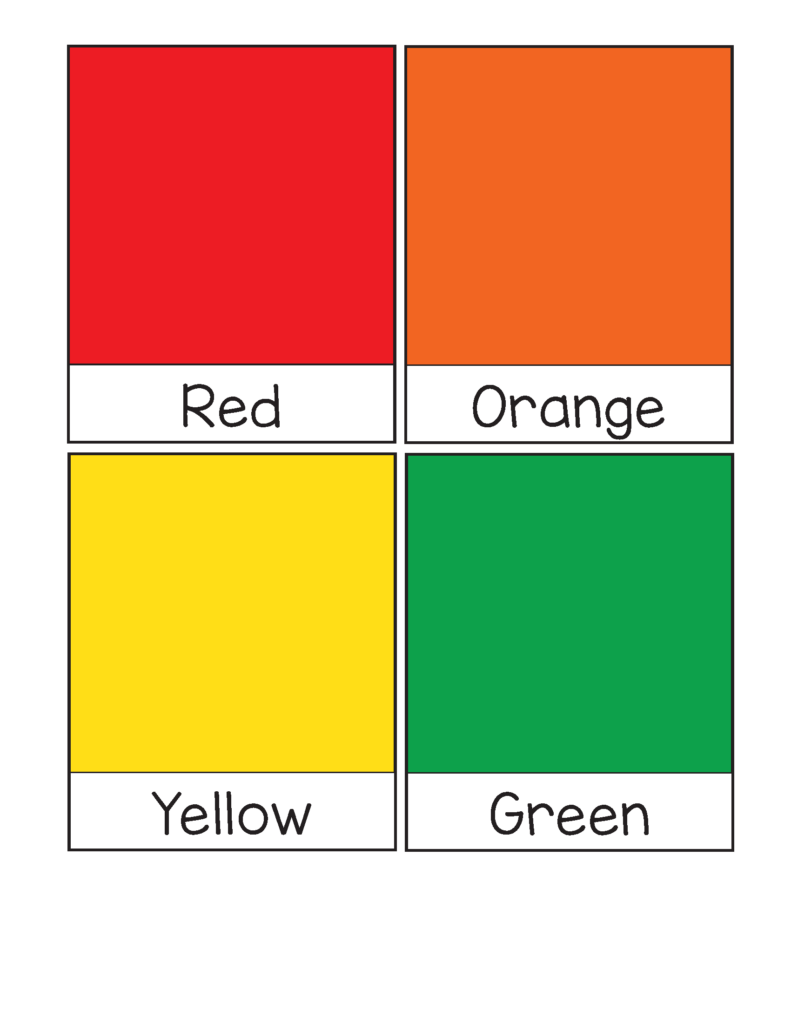 Printable Color Cards