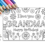 Printable Coloring Birthday Card For Grandma Grandmother Birthday Card