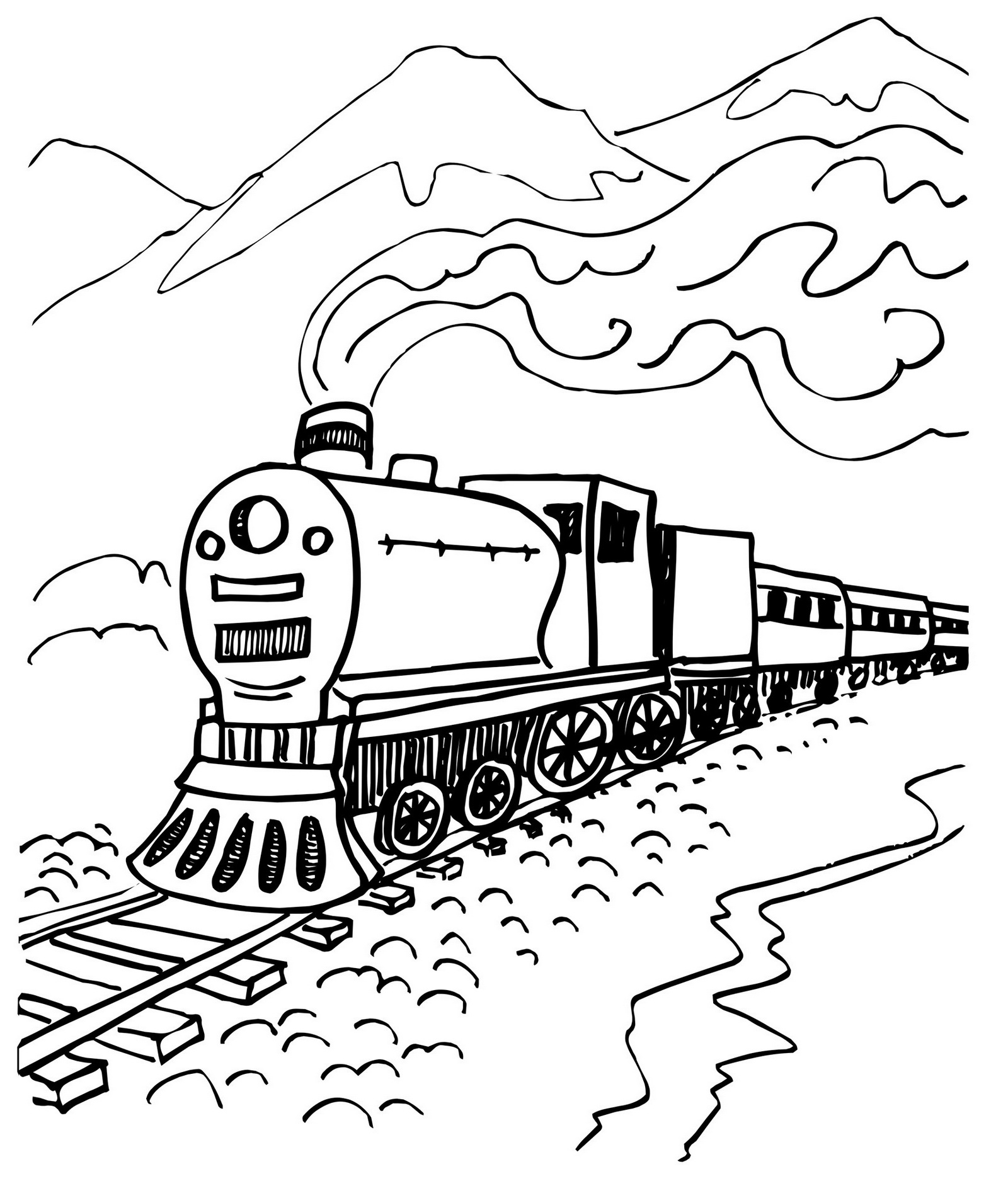 Printable Coloring Pages Trains