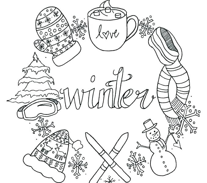 Printable Coloring Pages Winter Scene Coloring Pages