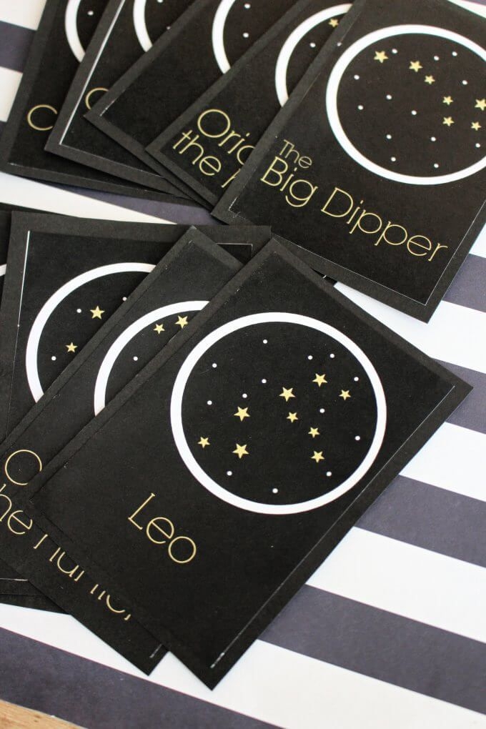 printable constellation lacing cards
