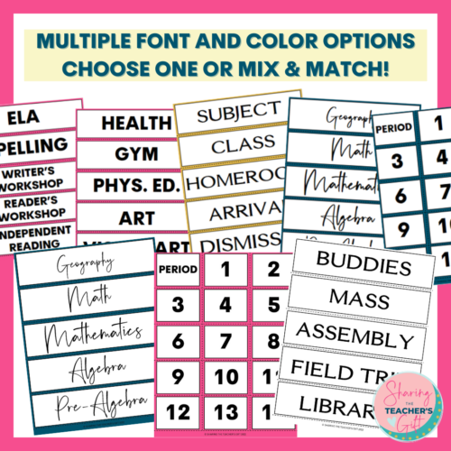 Printable Daily Classroom Schedule Cards Classful