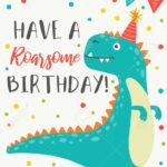 Printable Dinosaur Birthday Card Printable New Year Banners