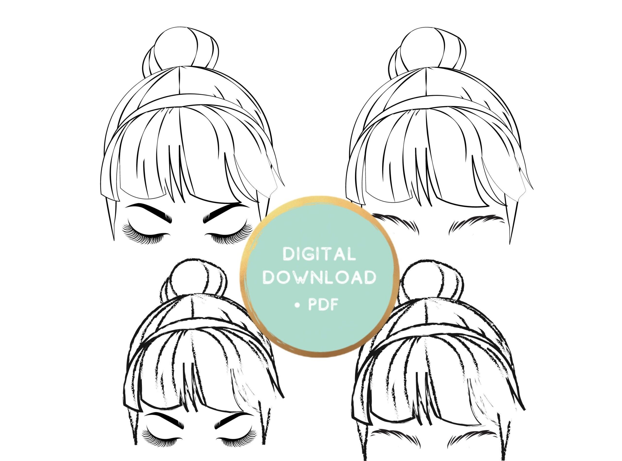 Printable Display Card Messy Bun Display Market Display Etsy In 2022 
