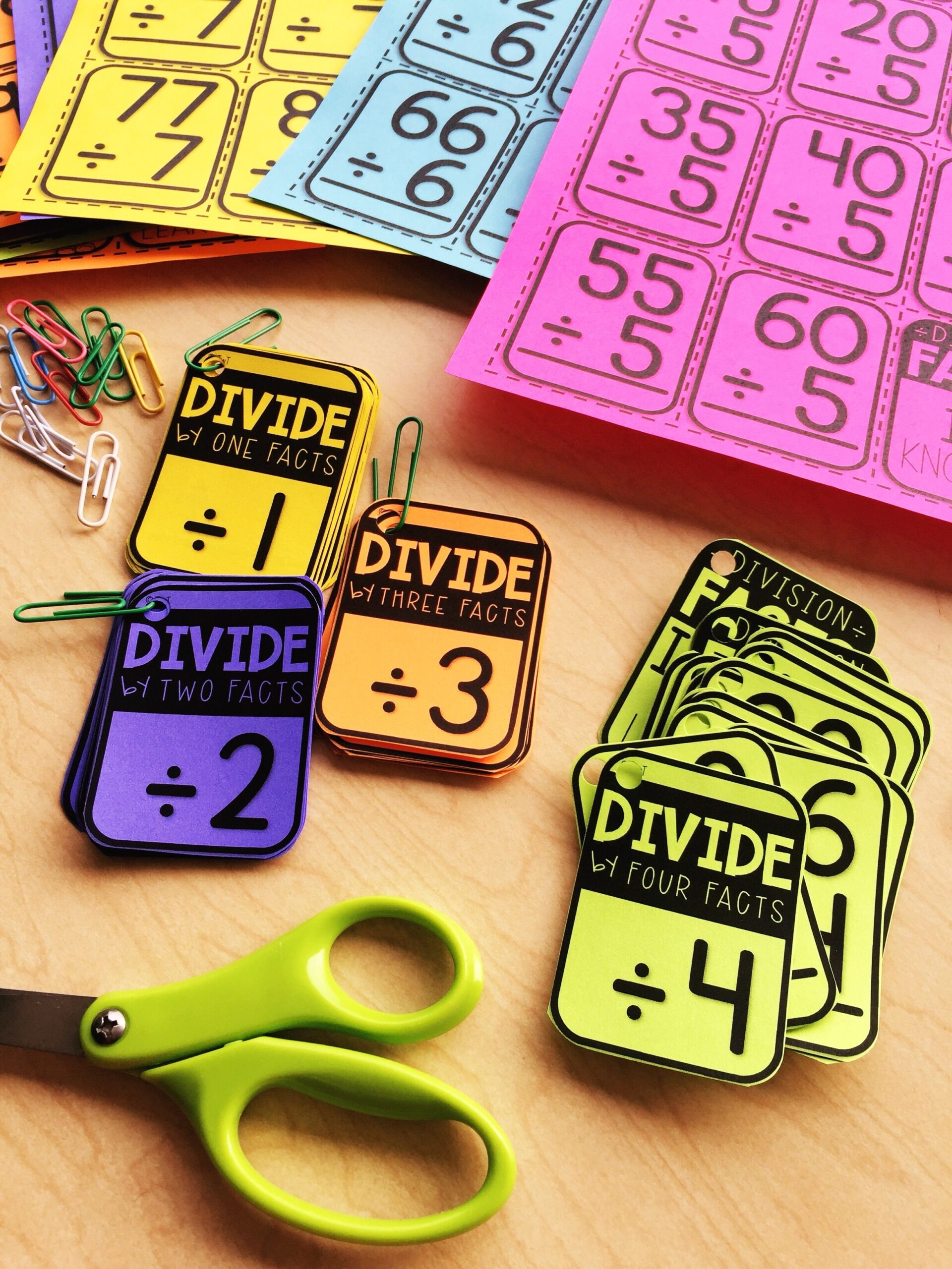 printable division flash cards 0-12 with answers on back pdf