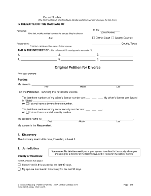Printable Divorce Documents Fillable Form 2024