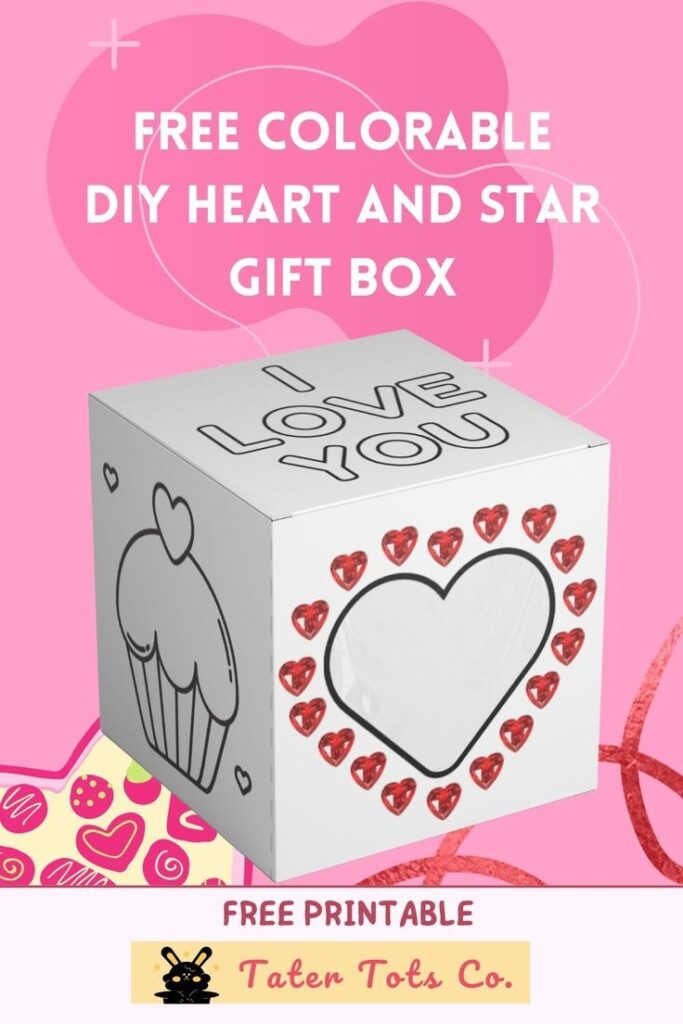 Printable DIY Valentine s Day Gift Box Printable Colorable And Easy
