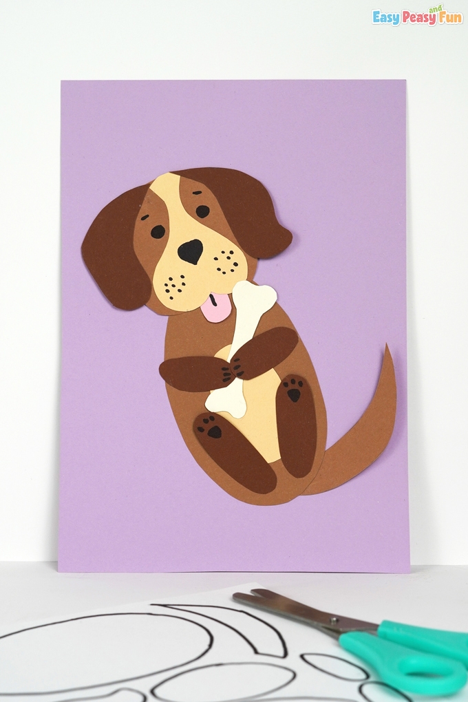 Printable Dog Paper Craft Easy Peasy And Fun