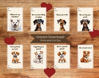 printable dog valentines day cards