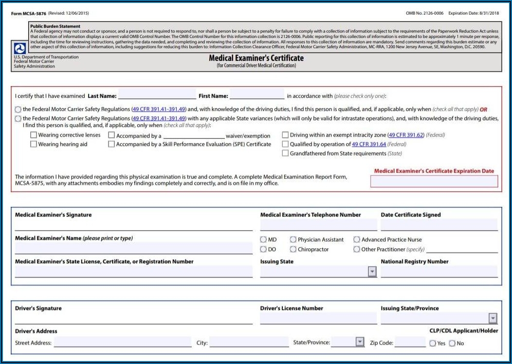 Printable Dot Medical Card Form Printable Forms Free Online