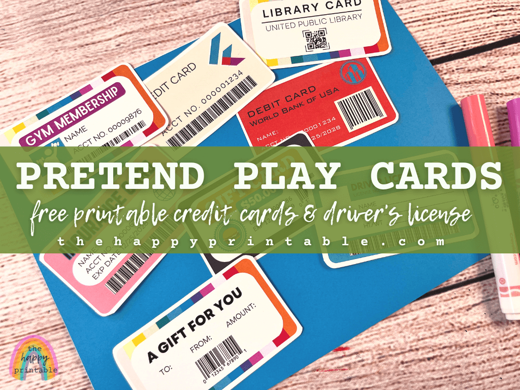 Printable Driver s License And Credit Cards For Pretend Play The