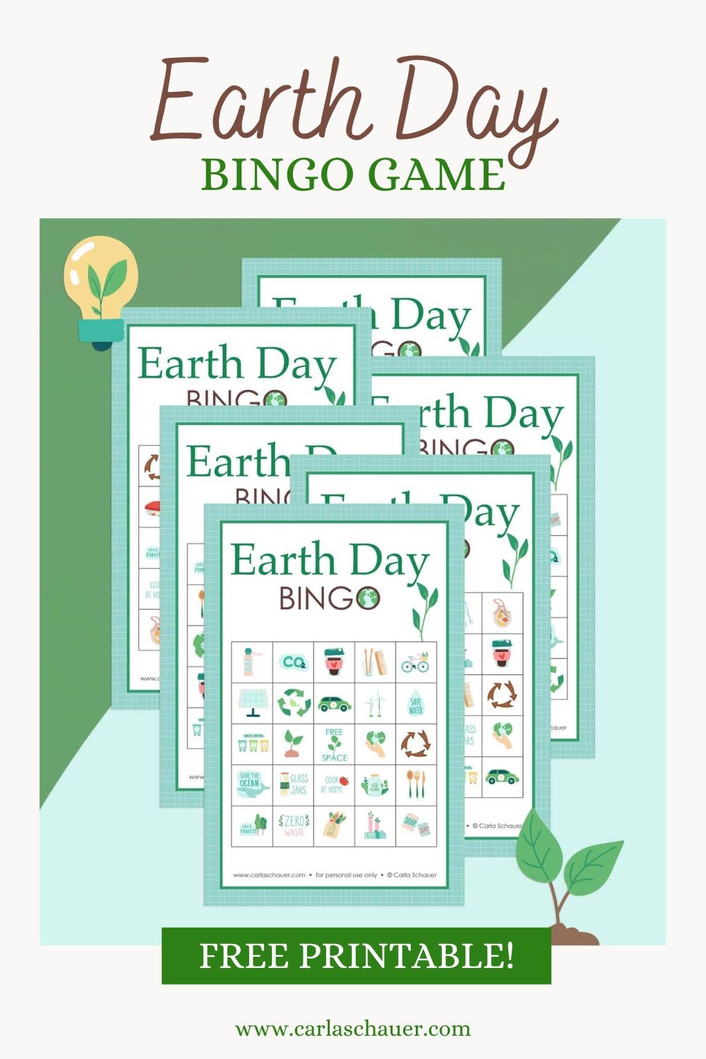 Printable Earth Day Bingo Cards Carla Schauer Designs