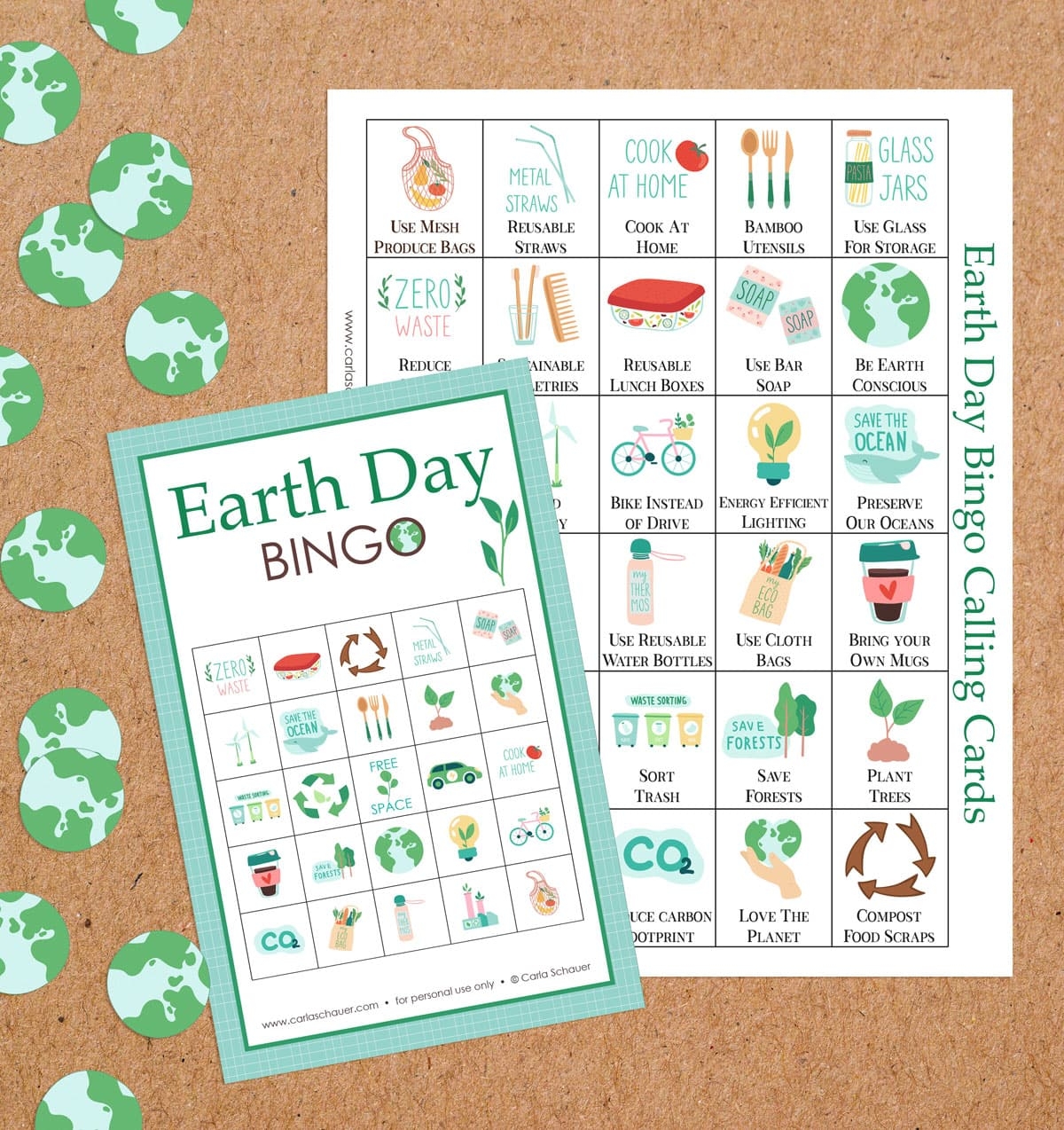 Printable Earth Day Bingo Cards Carla Schauer Designs