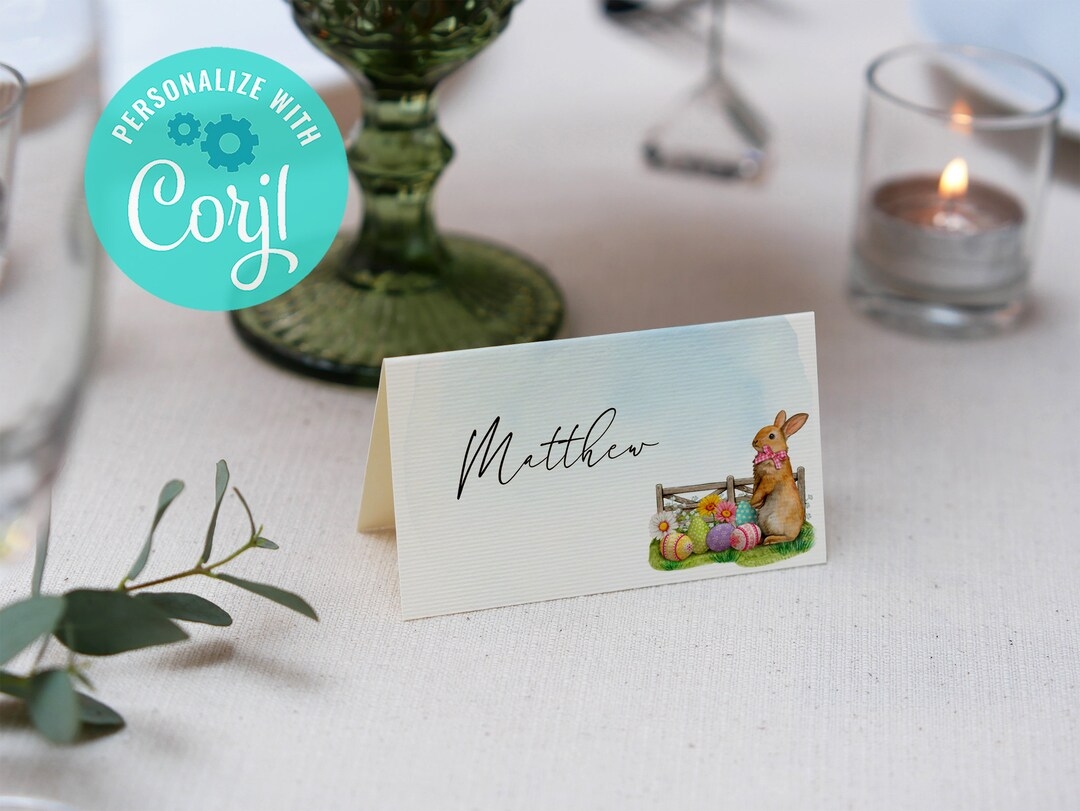 Printable Easter Place Card Template Easter Dinner Seating Card 