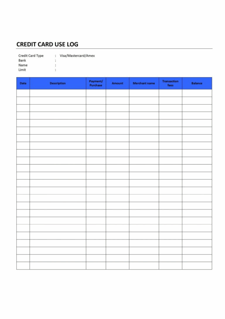 Printable Editable Credit Card Template