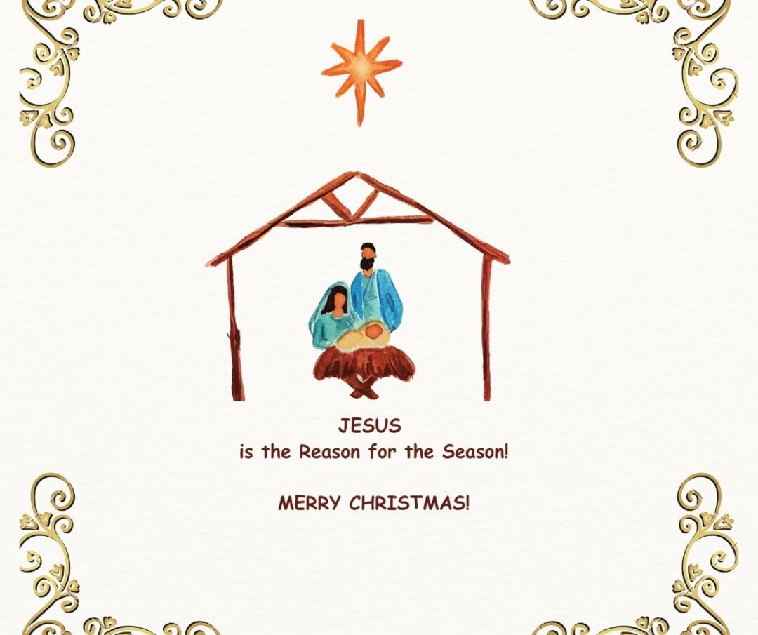 Printable Editable Portrait Christmas Cards MANGER Etsy