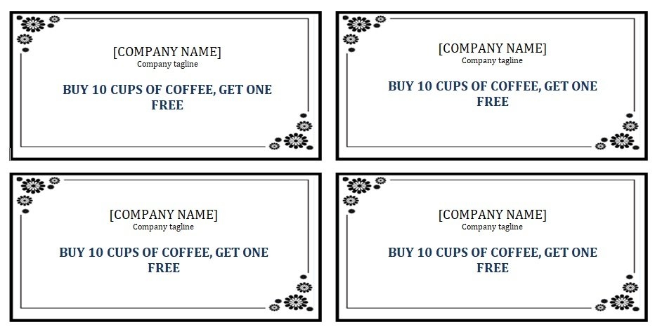 Printable Editable Punch Card Template Printable Templates
