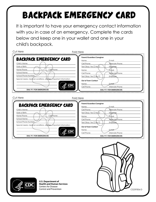 Printable Emergency Id Card Template Printable Templates
