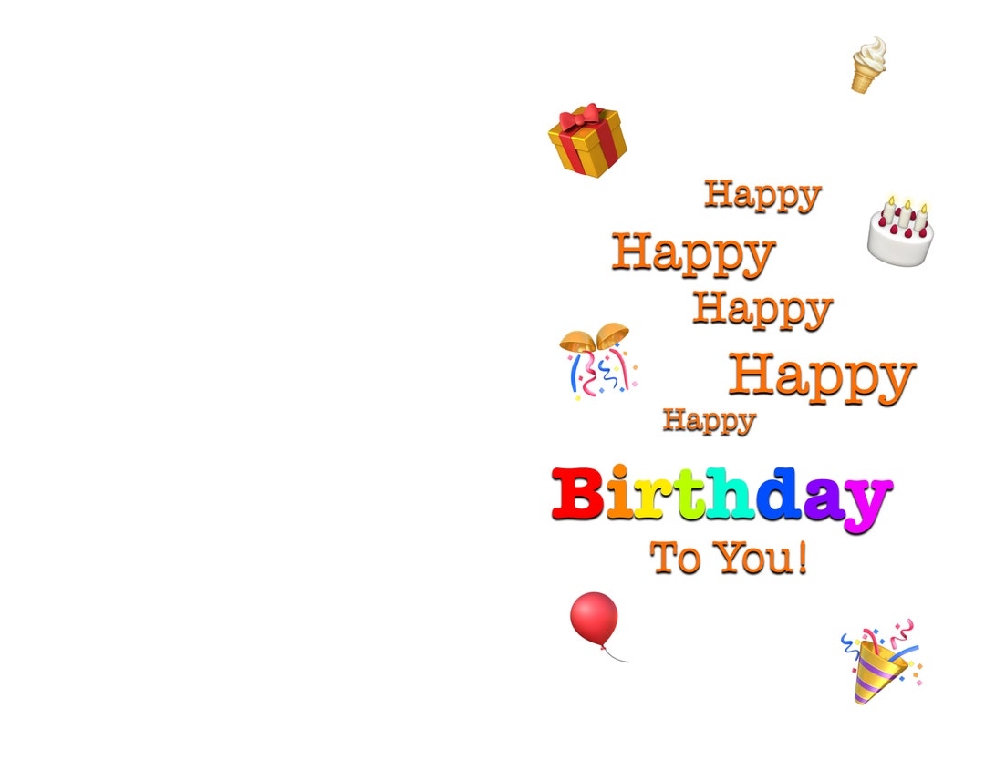 Printable Emoji Birthday Card Etsy